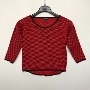 NWT Express Women 3/4 Sleeve Knit Top Shirt Blouse Size Medium Polka Dot B266 -6